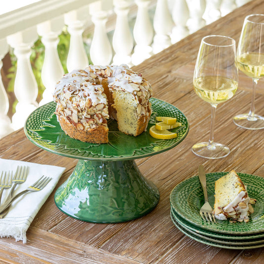 Small Green Glazed Cake Stand