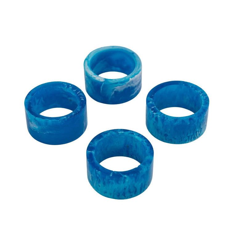 Radiant Blue Resin Napkin Rings S/4