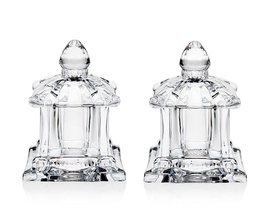 Pagoda Salt & Pepper Set: Non Leaded Crystal